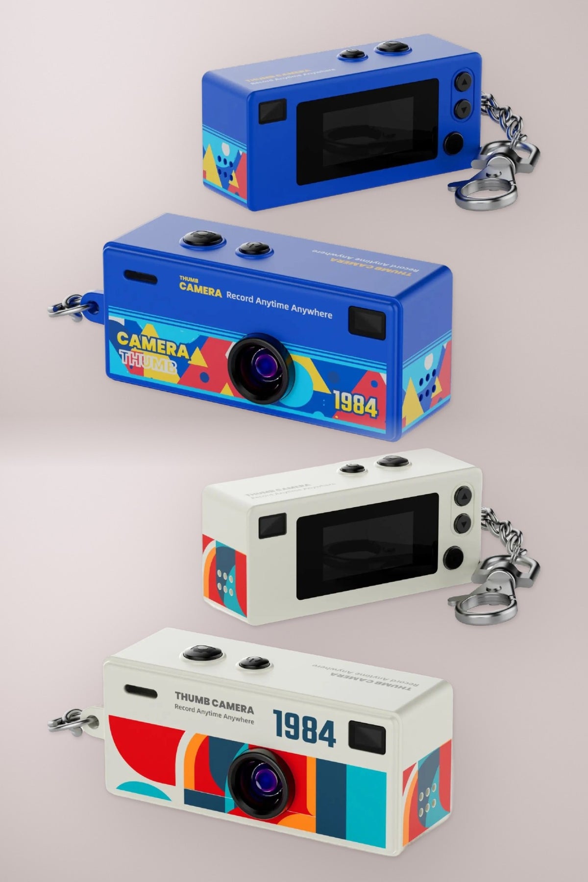 KAMINIZ Duo – 2 mini caméras rétro + 2 cartes 8 Go