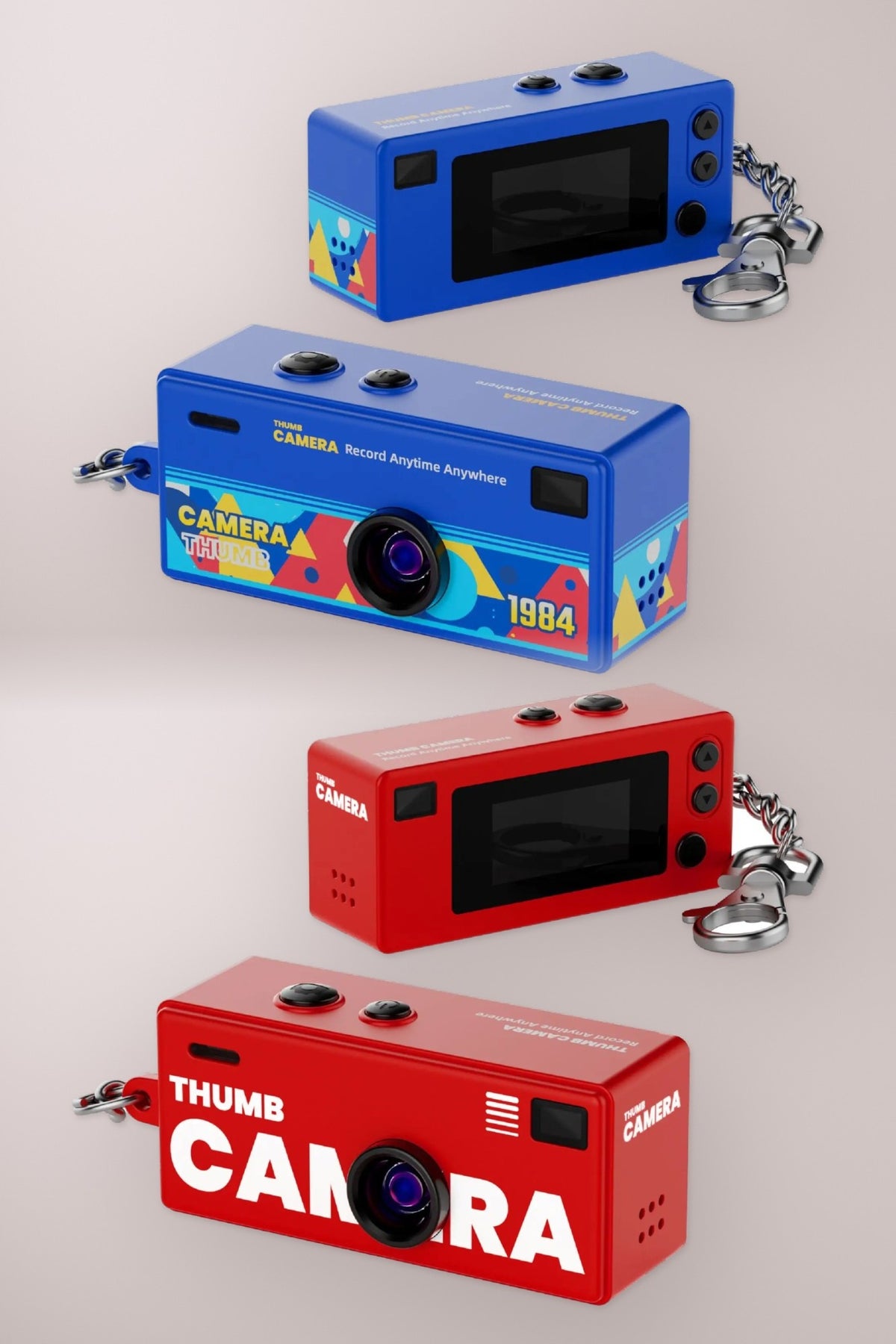 KAMINIZ Duo – 2 mini caméras rétro + 2 cartes 8 Go