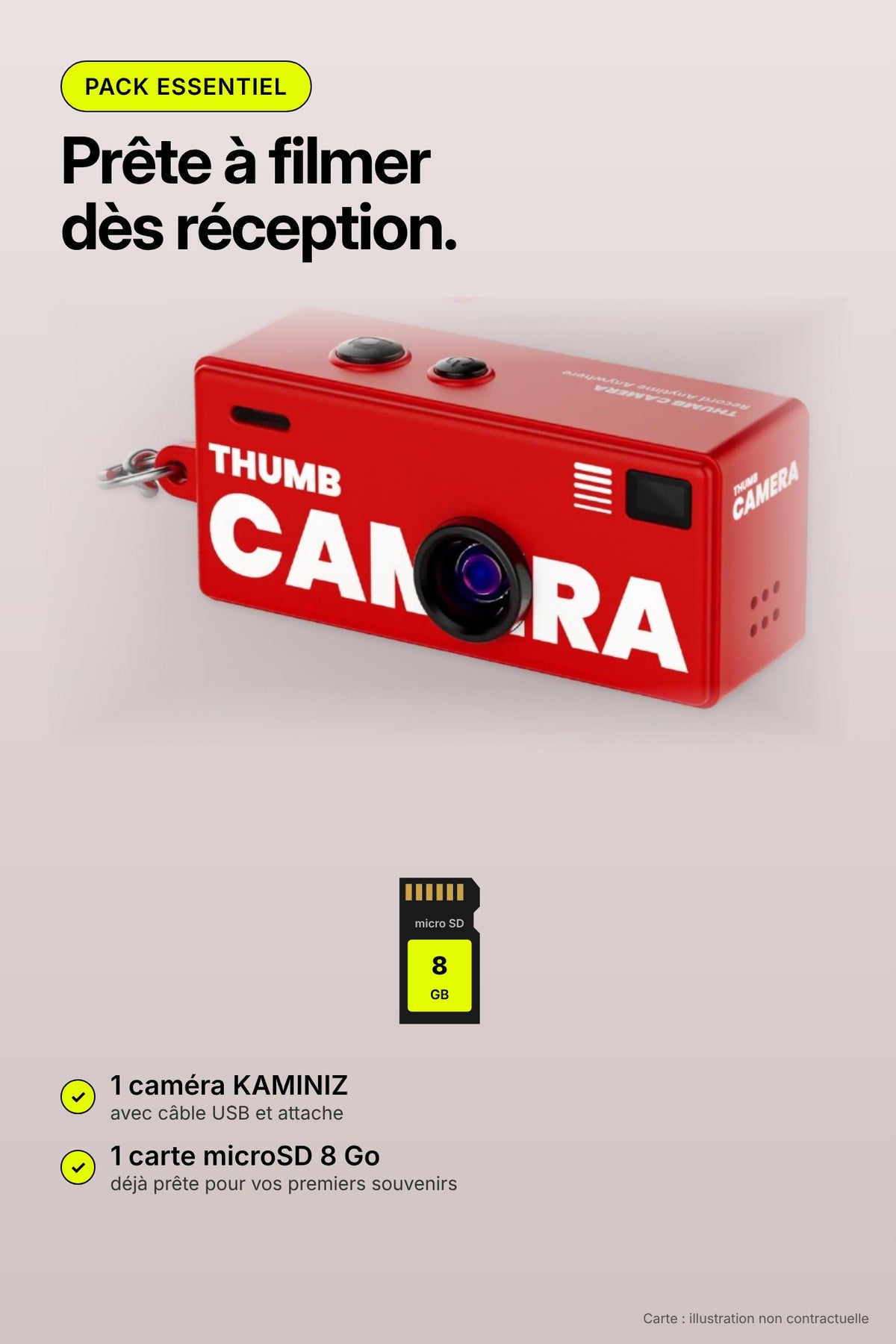 KAMINIZ – Mini caméra rétro porte-clés