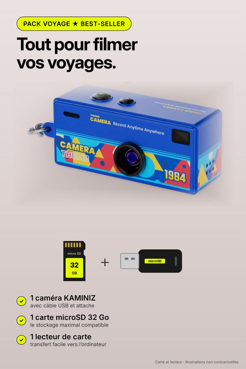 KAMINIZ – Mini caméra rétro porte-clés